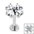 Titanium Internally Threaded Labrets 1.2mm - Titanium Claw Set Jewelled Heart Clover