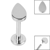 Titanium Internally Threaded Labrets 1.2mm - Titanium Teardrop