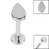 Titanium Internally Threaded Labrets 1.2mm - Titanium Teardrop