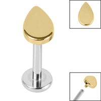 Titanium Internally Threaded Labrets 1.2mm - Titanium Teardrop