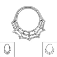 Titanium Spider Web Hinged Clicker Ring