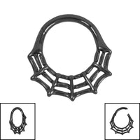 Titanium Spider Web Hinged Clicker Ring