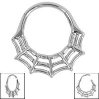 Titanium Spider Web Hinged Clicker Ring