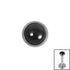 Titanium Bezel Set Black Onyx Stone Top for Internal Thread shafts in 1.2mm