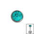 Titanium Bezel Set Turquoise Stone Top for Internal Thread shafts in 1.2mm