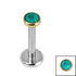 Titanium Internally Threaded Labrets 1.2mm - Titanium Bezel Set Turquoise Stone Top