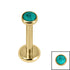 Titanium Internally Threaded Labrets 1.2mm - Titanium Bezel Set Turquoise Stone Top