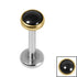 Titanium Internally Threaded Labrets 1.2mm - Titanium Bezel Set Black Onyx Stone Top