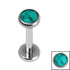 Titanium Internally Threaded Labrets 1.2mm - Titanium Bezel Set Turquoise Stone Top