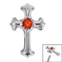 Titanium Claw Set Jewelled Cross Top for Internal Thread shafts in 1.2mm