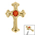 Titanium Claw Set Jewelled Cross Top for Internal Thread shafts in 1.2mm