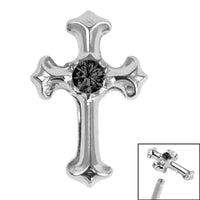 Titanium Claw Set Jewelled Cross Top for Internal Thread shafts in 1.2mm