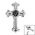 Titanium Claw Set Jewelled Cross Top for Internal Thread shafts in 1.2mm