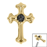 Titanium Claw Set Jewelled Cross Top for Internal Thread shafts in 1.2mm