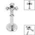 Titanium Internally Threaded Labrets 1.2mm - Titanium Claw Set Jewelled Cross