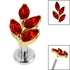 Titanium Internally Threaded Labrets 1.2mm - Gold Titanium Claw Set Marquise Jewelled Leaf