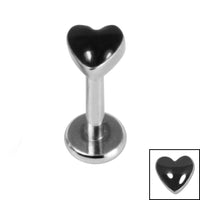 Titanium Internally Threaded Labrets 1.2mm - Steel Queen of Hearts