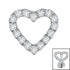 Titanium Pave Set Jewelled Everlasting Heart for Internal Thread shafts in 1.2mm
