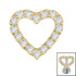 Titanium Pave Set Jewelled Everlasting Heart for Internal Thread shafts in 1.2mm