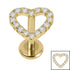 Titanium Internally Threaded Labrets 1.2mm - Titanium Pave Set Jewelled Everlasting Heart