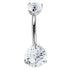 Belly Bar - Titanium Internal Thread Claw Set Double Jewelled Firework