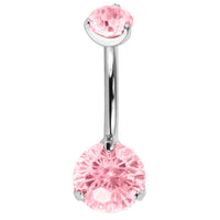 Belly Bar - Titanium Internal Thread Claw Set Double Jewelled Firework