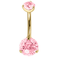 Belly Bar - Titanium Internal Thread Claw Set Double Jewelled Firework