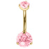Belly Bar - Titanium Internal Thread Claw Set Double Jewelled Firework