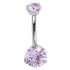 Belly Bar - Titanium Internal Thread Claw Set Double Jewelled Firework