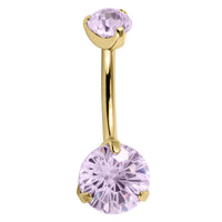 Belly Bar - Titanium Internal Thread Claw Set Double Jewelled Firework