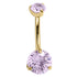 Belly Bar - Titanium Internal Thread Claw Set Double Jewelled Firework