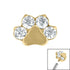 Titanium Claw Set Jewelled Paw Print for Internal Thread shafts in 1.2mm