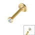 Titanium Internally Threaded Labrets 1.2mm - Titanium Bezel Set Jewelled Ball