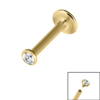 Titanium Internally Threaded Labrets 1.2mm - Titanium Bezel Set Jewelled Ball