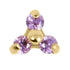 Gold Titanium Claw Set CZ Jewelled Mini Trinity for Internal Thread shafts in 1.2mm
