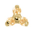 Gold Titanium Claw Set CZ Jewelled Mini Trinity for Internal Thread shafts in 1.2mm