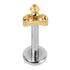 Titanium Internally Threaded Labrets 1.2mm - Gold Titanium Claw Set CZ Jewelled Mini Trinity