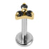Titanium Internally Threaded Labrets 1.2mm - Gold Titanium Claw Set CZ Jewelled Mini Trinity