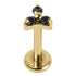 Gold Titanium Internally Threaded Labrets 1.2mm - Gold Titanium Claw Set CZ Jewelled Mini Trinity