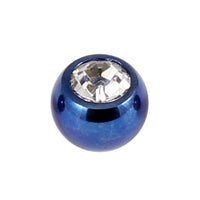Titanium Threaded Jewelled Balls 1.2x3mm