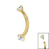 Titanium Internally Threaded Claw Set Double Jewelled Micro Curved Bar 1.2mm