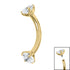Titanium Internally Threaded Claw Set Double Jewelled Micro Curved Bar 1.2mm