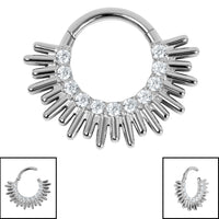 Titanium Ray of Light Hinged Clicker Ring