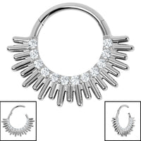 Titanium Ray of Light Hinged Clicker Ring