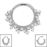 Titanium Galaxy Jewelled Hinged Clicker Ring