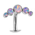 Titanium Threadless Floating Navel Bar - Titanium Bezel Set 5 Opal Crescent 1.6mm