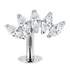 Titanium Threadless Floating Navel Bar - Titanium Claw Set 5 Jewelled Marquise Fan 1.6mm