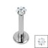 Titanium Internally Threaded Labrets 1.2mm - Titanium Claw Set Jewelled Square