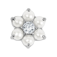 Titanium Claw Set Pearl Primrose Flower for Internal Thread shafts in 1.2mm