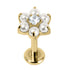 Titanium Internally Threaded Labrets 1.2mm - Titanium Claw Set Pearl Primrose Flower